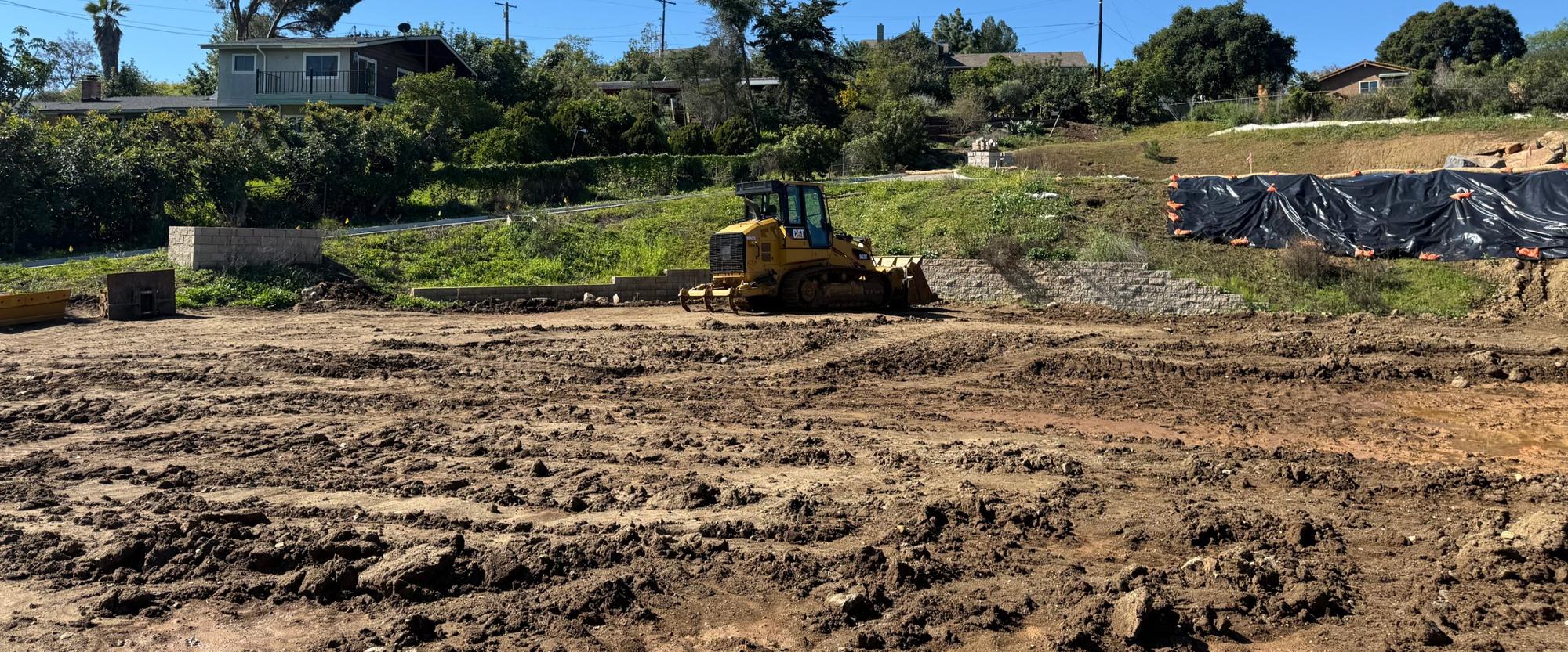 Grading work on a residential site